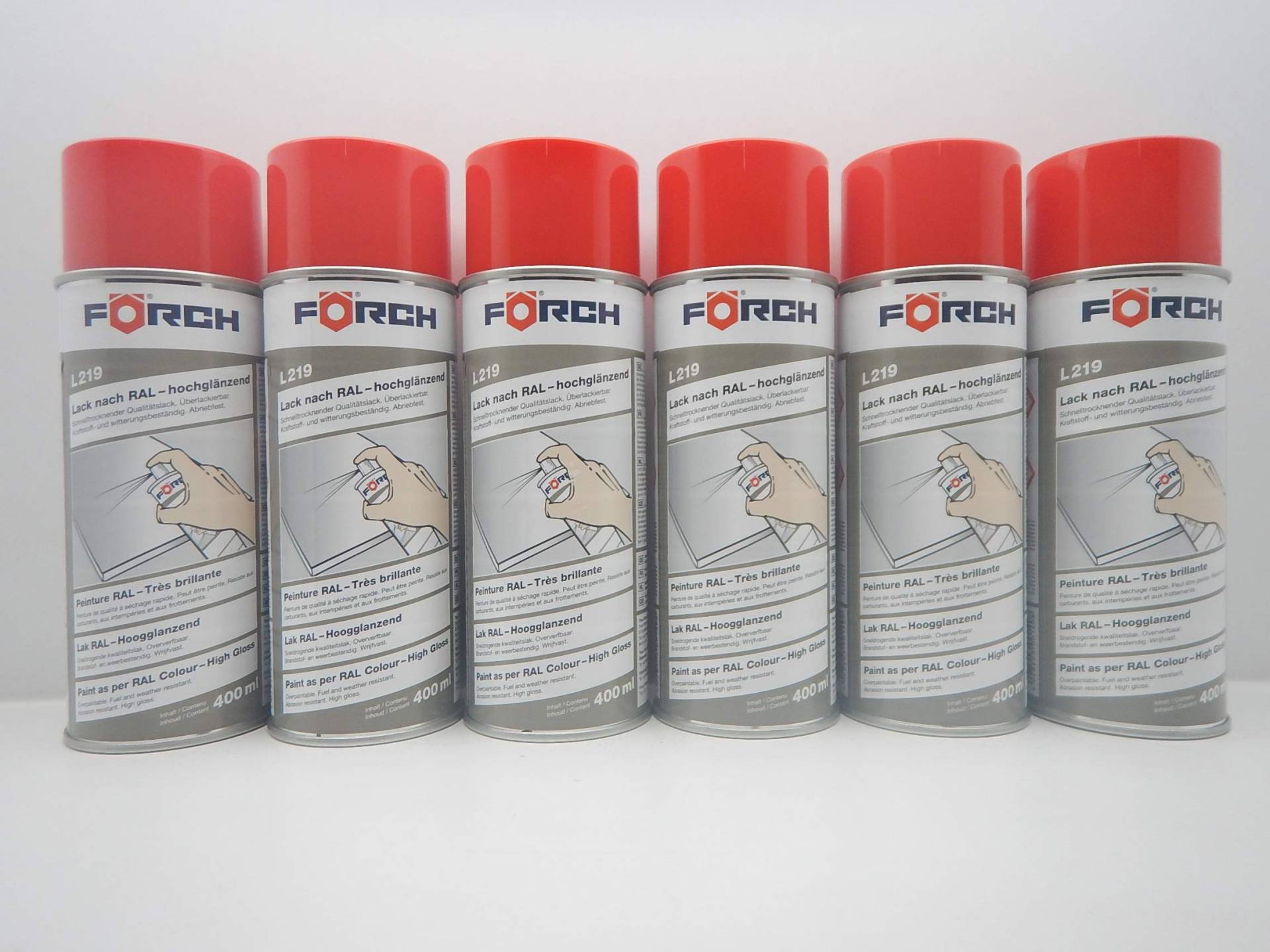 FORCH VERKEHRSROT ROT RAL 3020 Lack LACKSPRAY Spray SPRAYDOSE 400ML (6) von FORCH