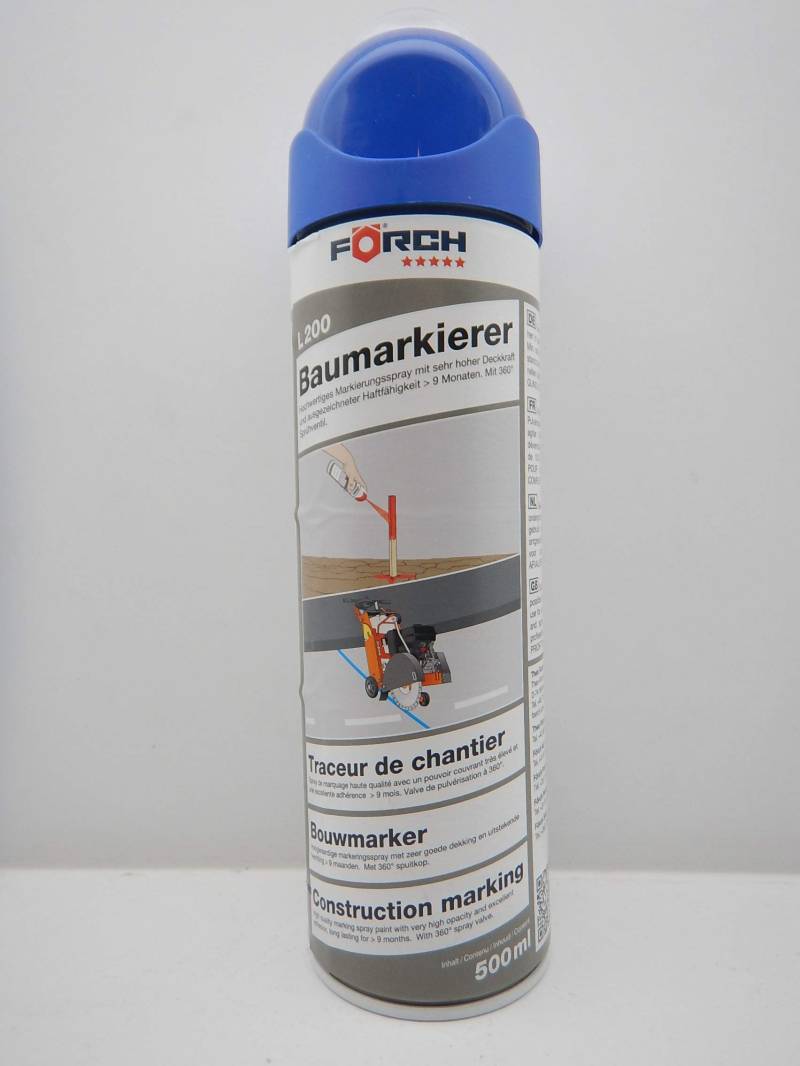 MARKIERUNGSSPRAY MARKIERUNG MARKIERSPRAY Farbe BLAU L200 360° VENTIL 500ML (1) von FORCH