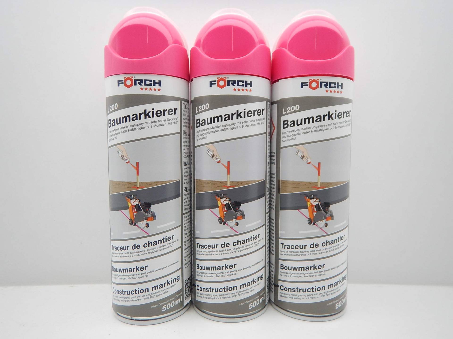 MARKIERUNGSSPRAY MARKIERUNG MARKIERSPRAY Farbe PINK L200 360° VENTIL 500ML (3) von FORCH