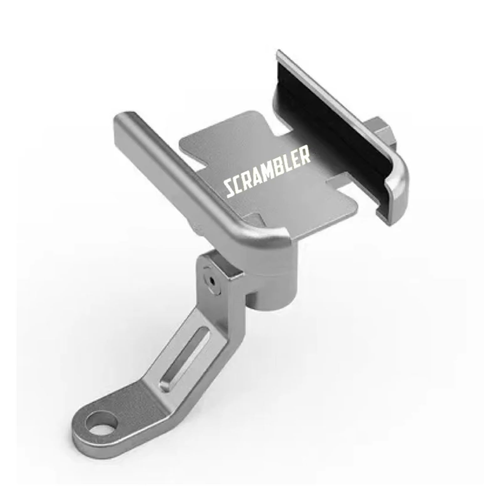 FORLUZ Für Ducati Scrambler 400 800 1100 2014-2019 Zubehör Motorradlenker Handyhalter GPS-Ständerhalterung(Mirror Holder Silver) von FORLUZ