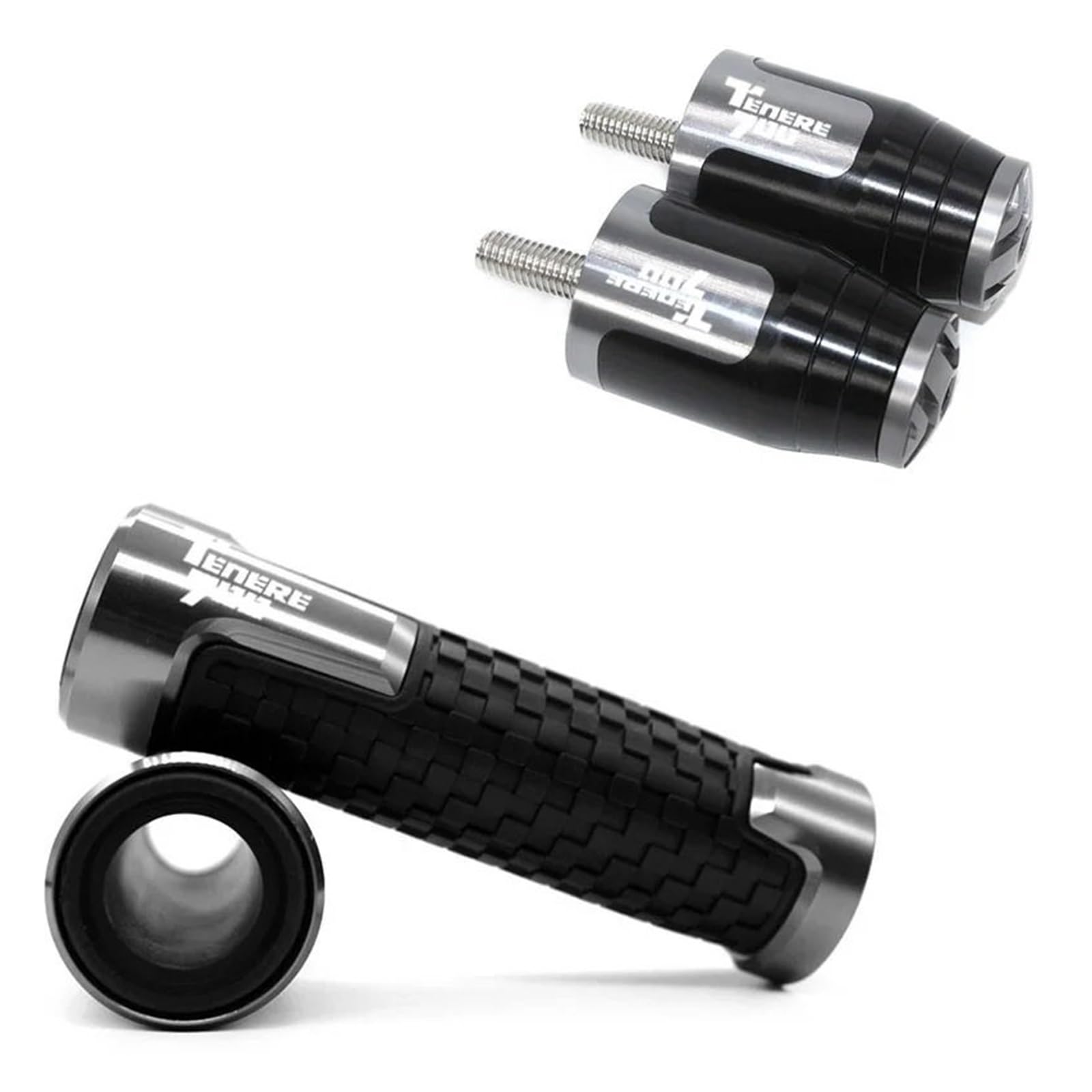 FORLUZ Motorrad-Lenkergriffe Für TENERE 700 Tenere700 2019 2020 2021 2022 2023 Motorradlenker-Handgriffe Lenkerendkappen-Stecker(Titanium-C) von FORLUZ