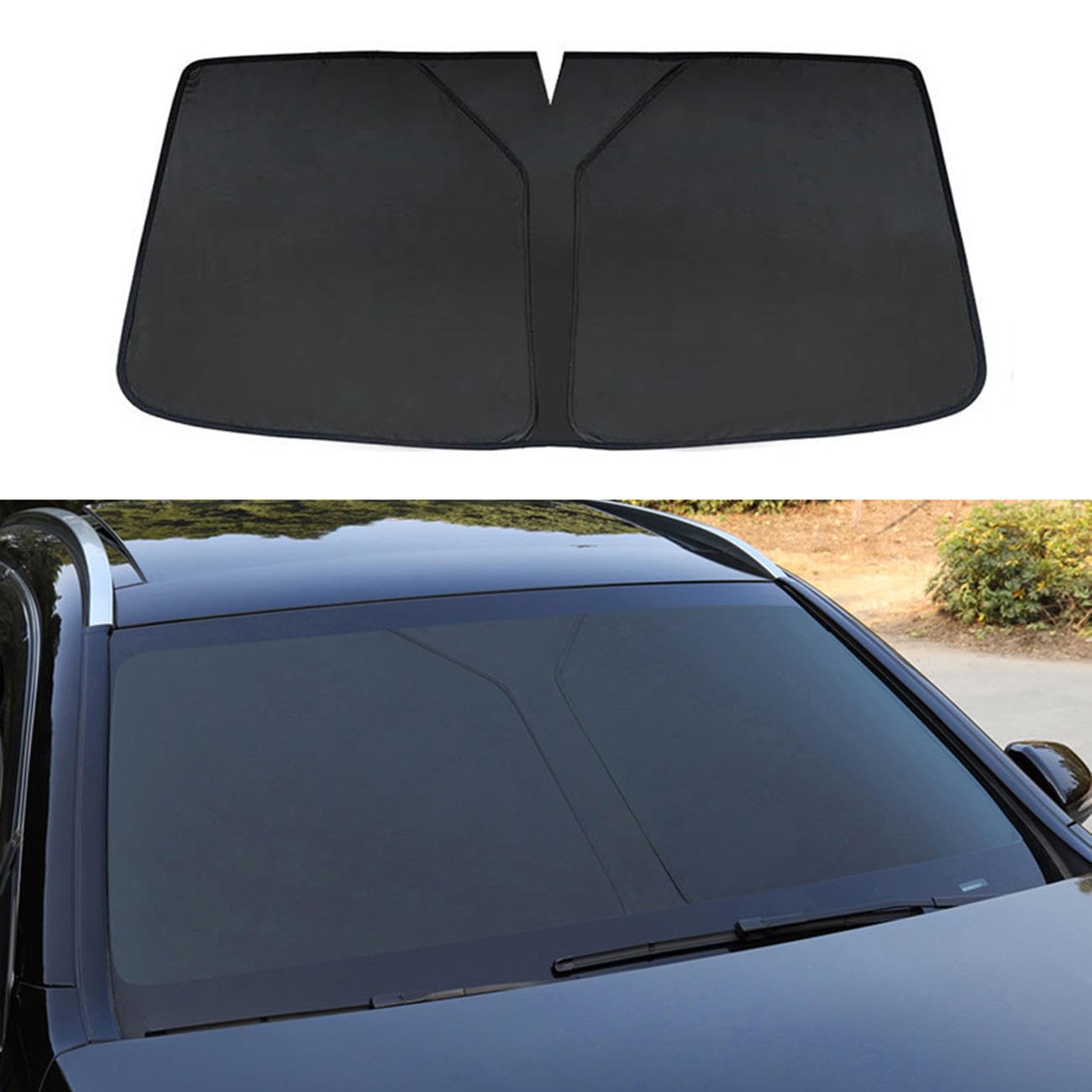 Auto-Sonnenschutz for die Windschutzscheibe, UV-Schutz for die Frontscheibe, nahtlos, passend for Audi Q7 4L 2006–2014 von FORTTS