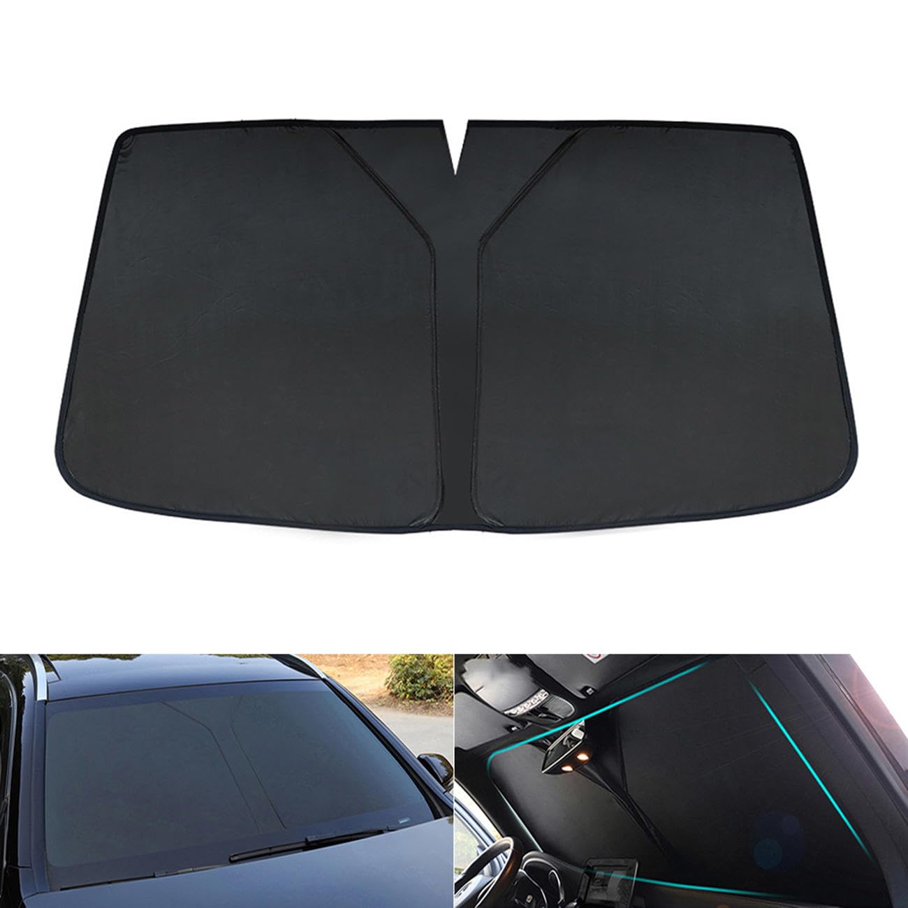 Auto-Windschutzscheiben-Sonnenschutz, Auto-Frontscheiben-Sonnenschutz, UV-Schutz, Nahtlose Sonnenschutzabdeckung for die Windschutzscheibe, passend for Ford Ranger T6 2012-2023 von FORTTS