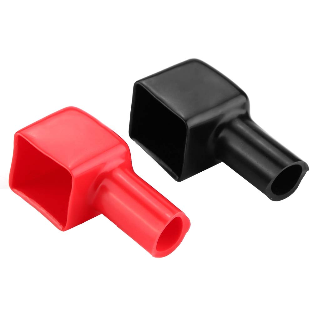 Batteriepolkappen, Batteriepolisolierschutz 4,5x2x2cm Universal Schwarz Rot Gute Isolierung 2pcs / set Verschleißfest für Auto von FOTABPYTI