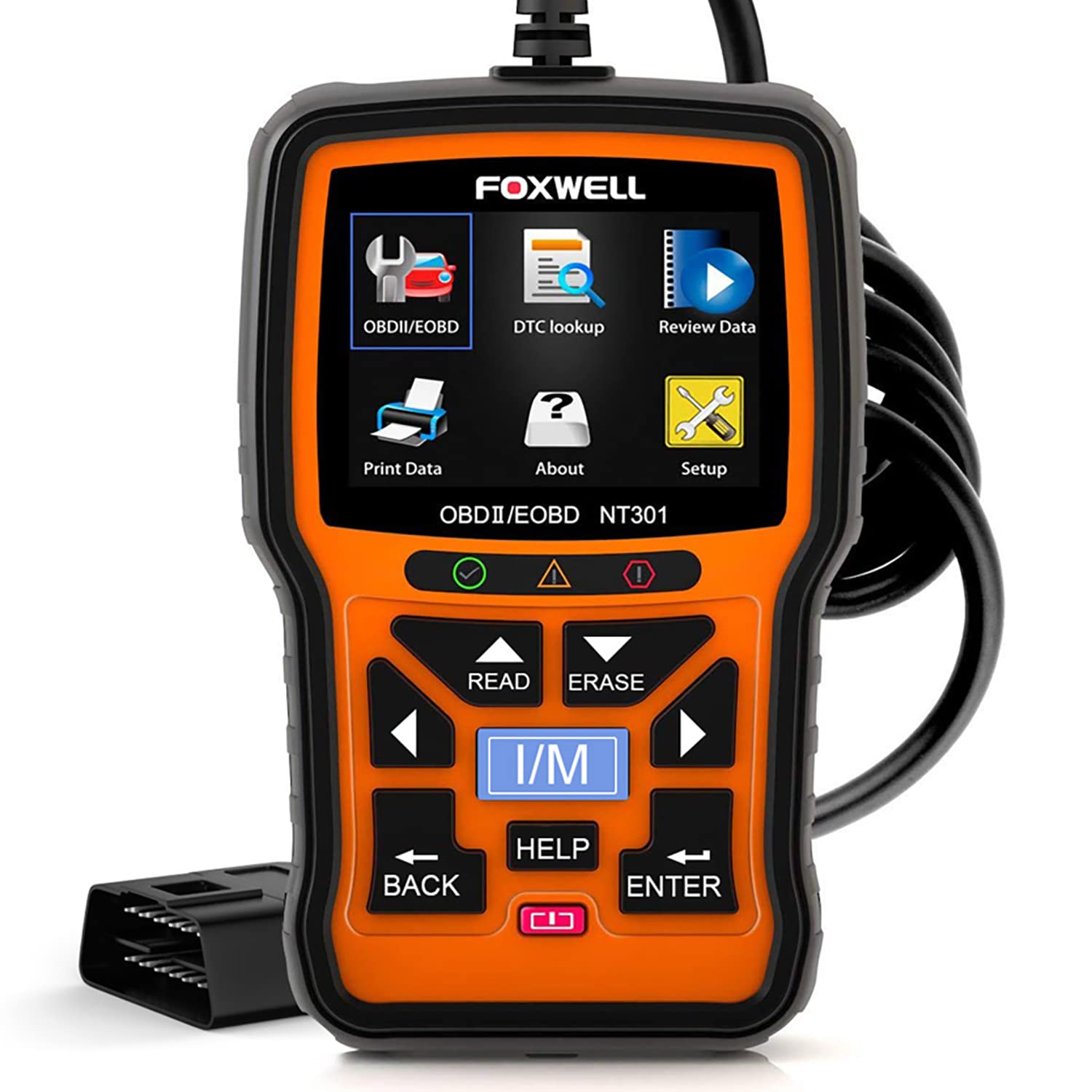 FOXWELL NT301 OBD2 Diagnosegerät mit Voll OBDII Dienstleistung Funktionen Professionelle Mechaniker OBDII Diagnosegerät Code-Leser-Werkzeug für BMW VW Mercedes Alle Kfz-Motor-Diagnose von FOXWELL