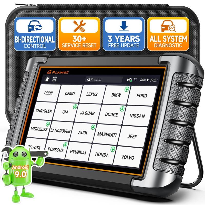 2024 FOXWELL NT809 OBD2 Diagnosegerät, Bidirektionales Scan-Tool, Scanner für Auto mit 30+ Services, Alle System OBD2 Scanner Diagnose-Tool mit 3 Jahr Update, FCA Autoauth von FOXWELL