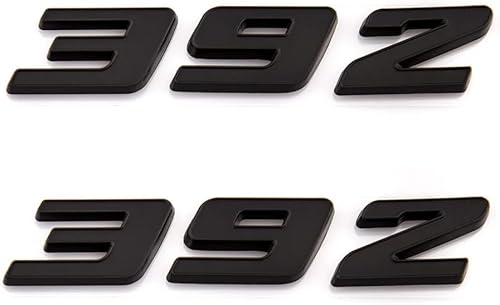 2 x 392 3D Auto Chrom Badge Schriftzug Aufkleber Auto Tuning Emblem Zubehör,A Black von FOXZY