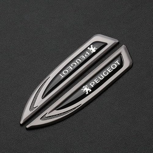 2Pcs Auto dekorative Logo Autoaufkleber Körper Dekoration, für Peugeot 508 408 301 307 207 206, Schriftzug Logo Aufkleber Auto Tuning Zubehör,A von FOXZY