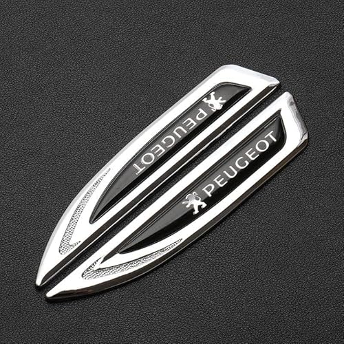 2Pcs Auto dekorative Logo Autoaufkleber Körper Dekoration, für Peugeot 508 408 301 307 207 206, Schriftzug Logo Aufkleber Auto Tuning Zubehör,B von FOXZY