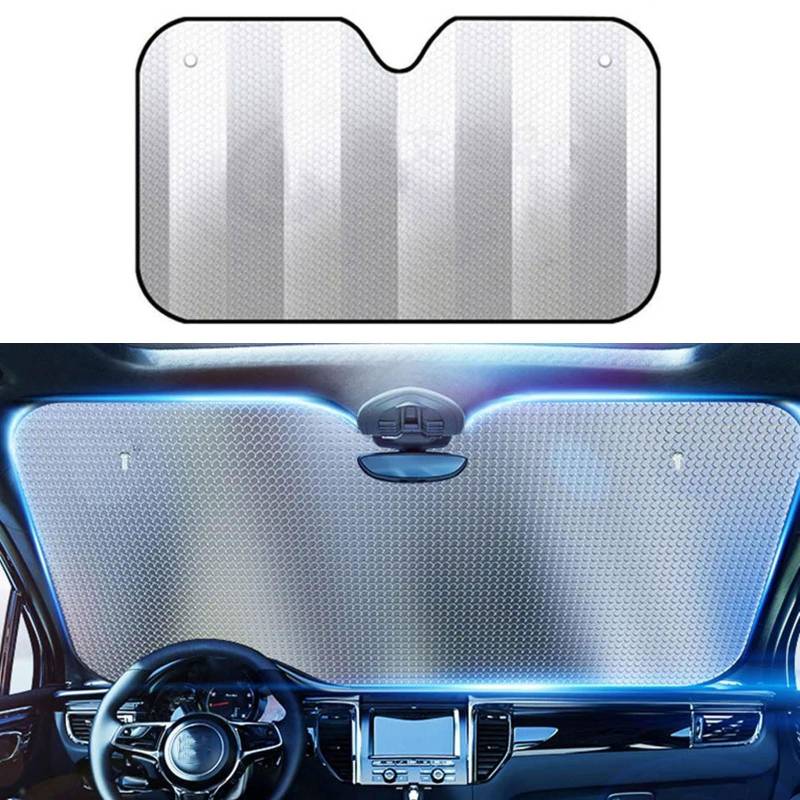 FOXZY Auto Front-Sonnenblende für VW Touareg Ⅱ (7P) 2010 2011 2012 2013-2018, Sun Block Folding Sunscreen Heat Insulation Storage Front-Sonnenblende Innenschutz,A 130 * 60cm von FOXZY