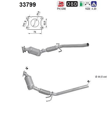 Fppl Katalysator [Hersteller-Nr. 33799] für VW, Skoda, Seat von FPPL