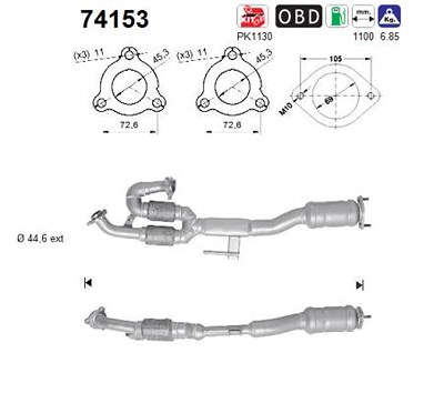 Fppl Katalysator [Hersteller-Nr. 74153] für Nissan von FPPL