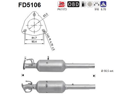 Fppl Ruß-/Partikelfilter, Abgasanlage [Hersteller-Nr. FD5106] für Citroën, Peugeot von FPPL