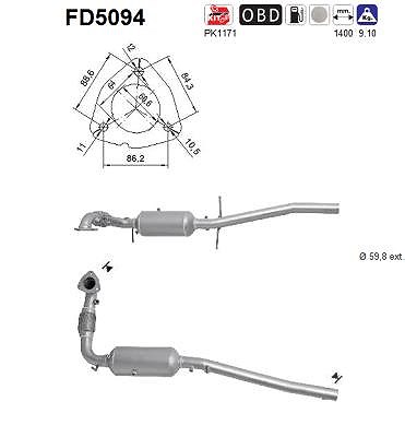 Fppl Ruß-/Partikelfilter, Abgasanlage [Hersteller-Nr. FD5094] für Ford von FPPL