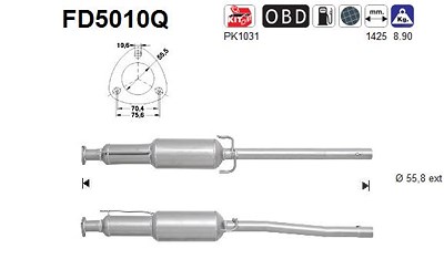 Fppl Ruß-/Partikelfilter, Abgasanlage [Hersteller-Nr. FD5010Q] für Saab von FPPL