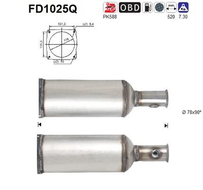 Fppl Ruß-/Partikelfilter, Abgasanlage [Hersteller-Nr. FD1025Q] für Citroën, Peugeot von FPPL