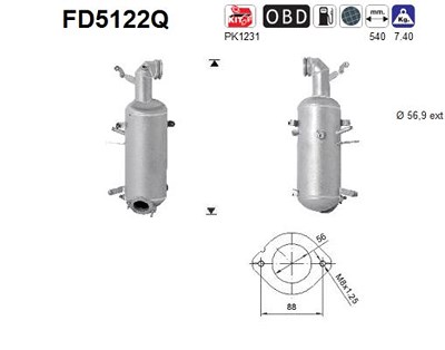 Fppl Ruß-/Partikelfilter, Abgasanlage [Hersteller-Nr. FD5122Q] für Alfa Romeo, Dodge, Fiat, Jeep, Lancia, Suzuki von FPPL