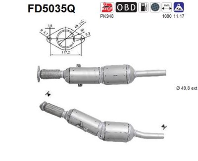 Fppl Ruß-/Partikelfilter, Abgasanlage [Hersteller-Nr. FD5035Q] für Renault von FPPL