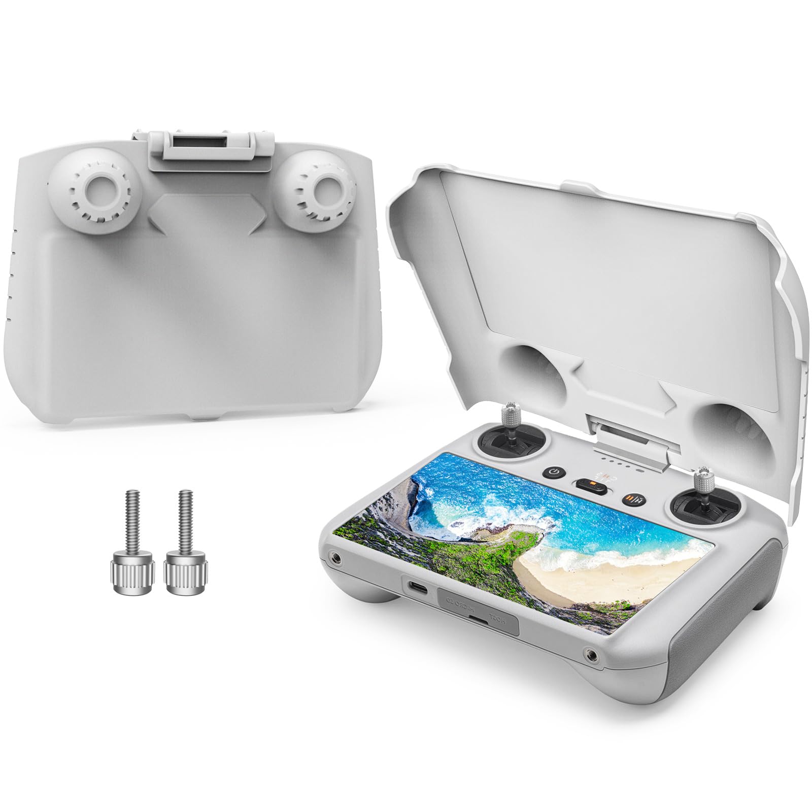 FPVtosky 2-in-1 DJI RC Sonnenblende & RC Schutzhülle, Mini 3 Pro Sun Shade Screen Protector für DJI Mini 3/ Mini 3 Pro/Mavic 3 Classic/Mavic 3 Pro RC Fernsteuerung Schutzzubehör von FPVtosky