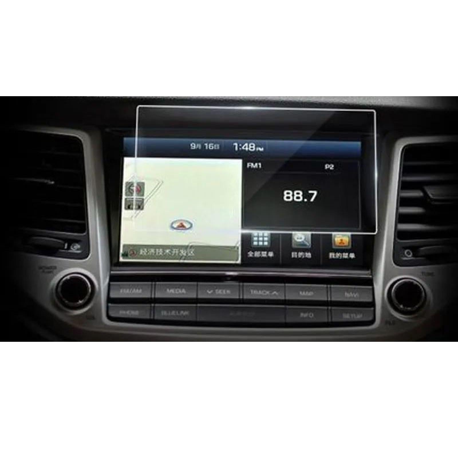 FQUIPCLU Navigation Schutzfolie Für Hyundai Tucson 2019 Displayschutzfolie aus gehärtetem Glas, Auto-GPS-Navigation, Touchscreen-Film, 8 Zoll (179 x 99 mm) von FQUIPCLU