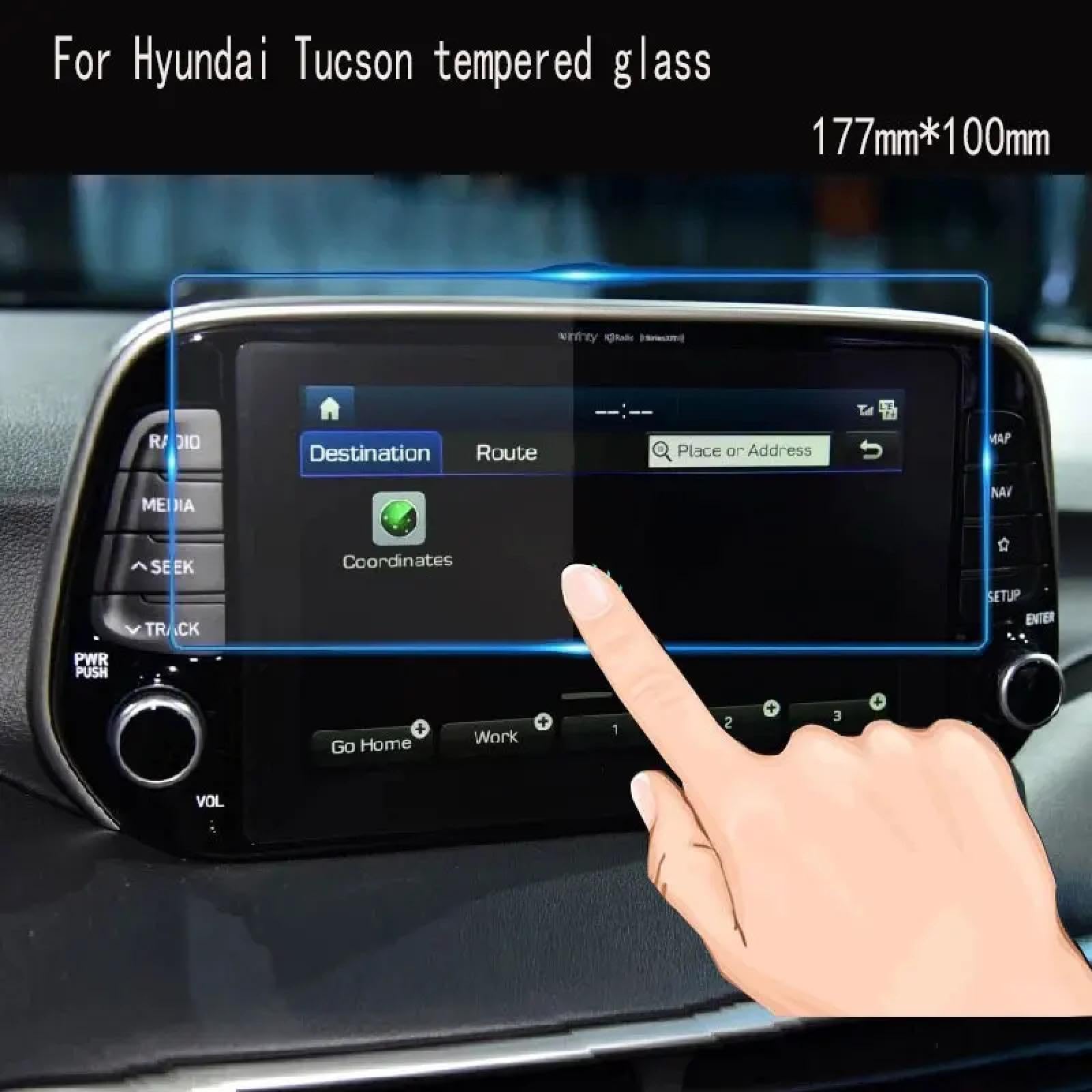 FQUIPCLU Navigation Schutzfolie Für Hyundai Tucson Displayschutzfolie aus gehärtetem Glas, Auto-GPS-Navigation, Touchscreen-Film (177 x 100 mm) von FQUIPCLU