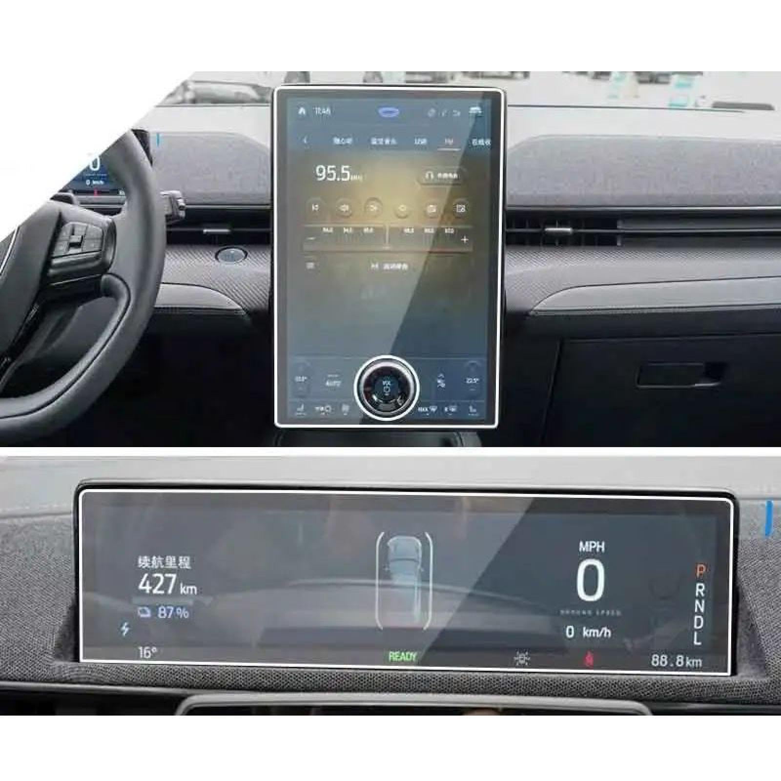 FQUIPCLU Navigation Schutzfolie Für Mustang Mach-E 2021 15,5 Zoll Auto-GPS-Navigationsbildschirm, Schutzfolie aus gehärtetem Glas (GPS und Armaturenbrett) von FQUIPCLU