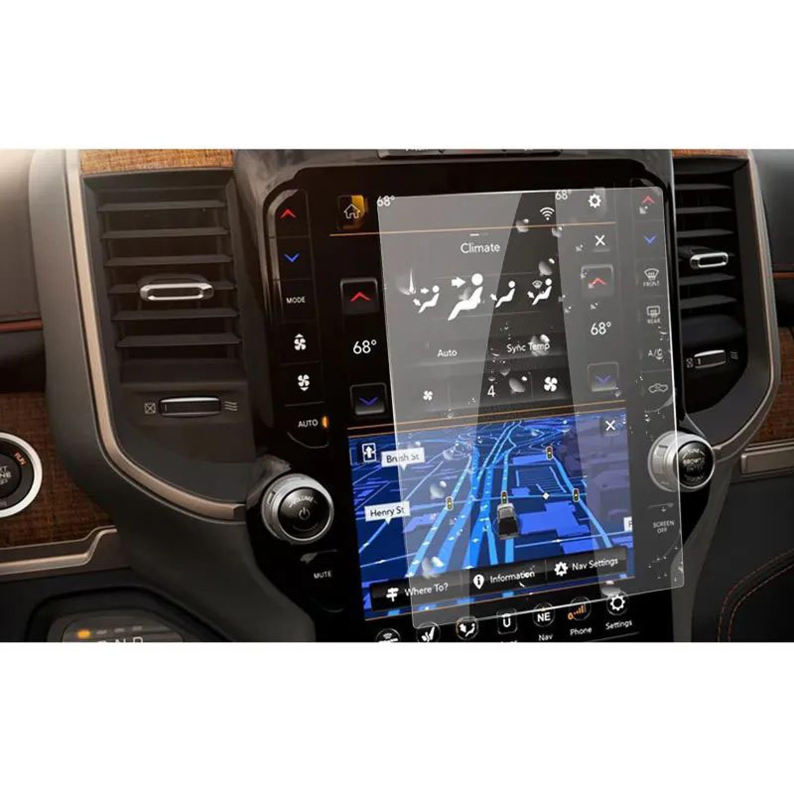 FQUIPCLU Navigation Schutzfolie Für Ram 1500 2500 3500 2019 2020 12 Zoll Auto Navigation Touch Screen Protector Auto Innen von FQUIPCLU