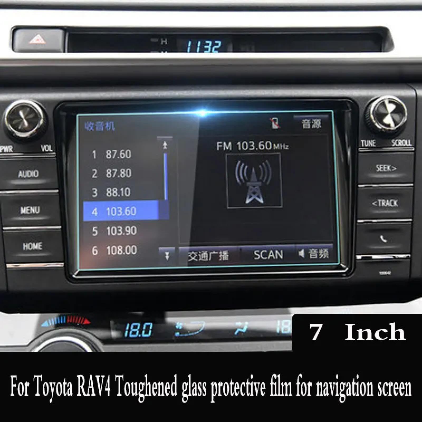 FQUIPCLU Navigation Schutzfolie Für Toyota RAV4 2019 2020 GPS-Navigation Displayschutz aus gehärtetem Glas (für 7 Zoll) von FQUIPCLU