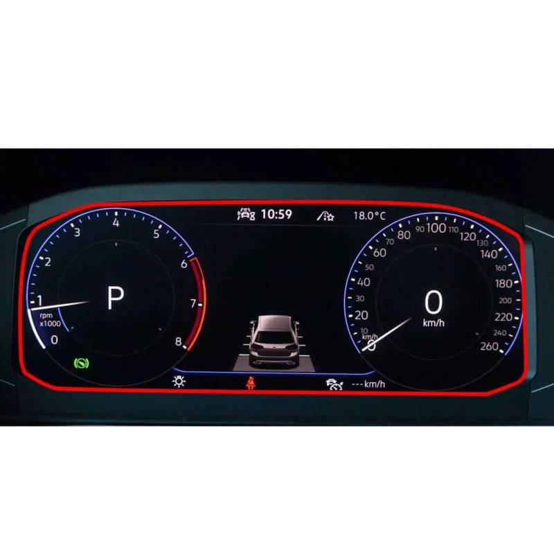 FQUIPCLU Navigation Schutzfolie Für VW Tiguan 2021 2022 Autonavigations-LCD-Bildschirmschutzfolie aus gehärtetem Glas (Armaturenbrett) von FQUIPCLU