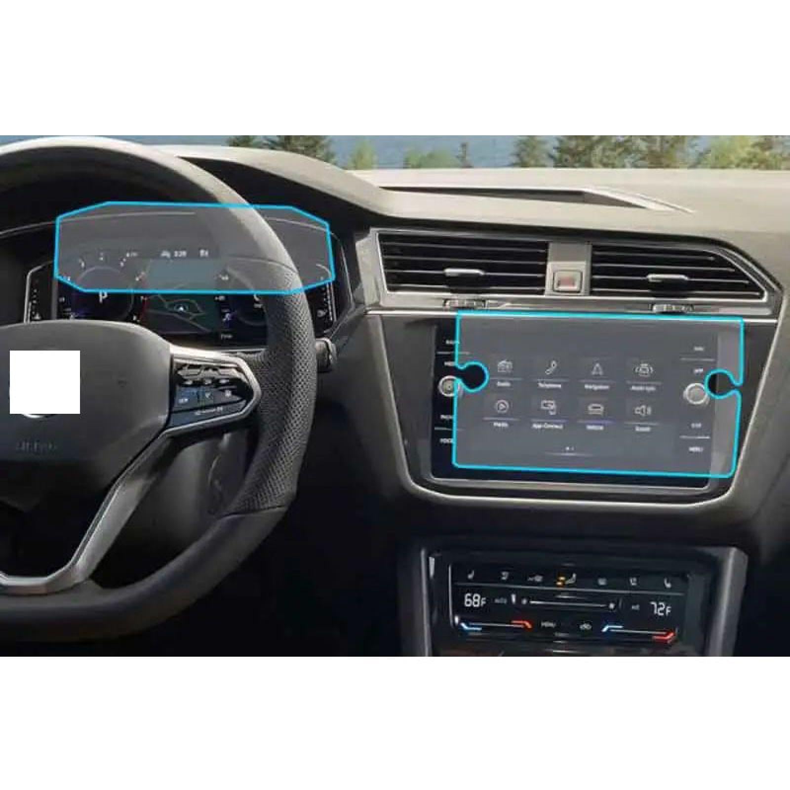 FQUIPCLU Navigation Schutzfolie Für VW Tiguan 2021 2022 Autonavigations-LCD-Bildschirmschutzfolie aus gehärtetem Glas (GPS-Armaturenbrett) von FQUIPCLU