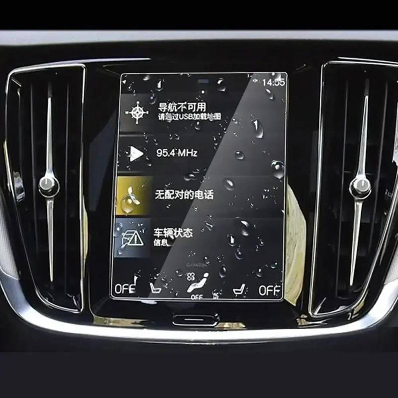 FQUIPCLU Navigation Schutzfolie Für Volvo XC40 XC60 XC90 V90 V60 2016-2021 Auto-GPS-Navigationsbildschirmfolie + Klima-/Klimabildschirm hinten gehärtete Folie von FQUIPCLU