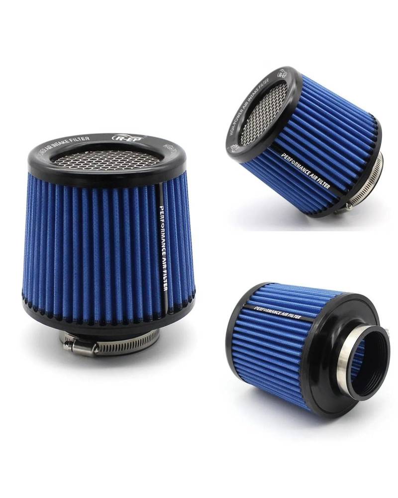 Luftfilter Für Rennsportwagen-Motorluftansaugrohre Waschbar 63 Mm 76 Mm Kaltkegel-Luftansaugfilter 25 Zoll 3 Zoll Universell Einsetzbar Autoluftfilter(63mm Blue) von FQYYWL