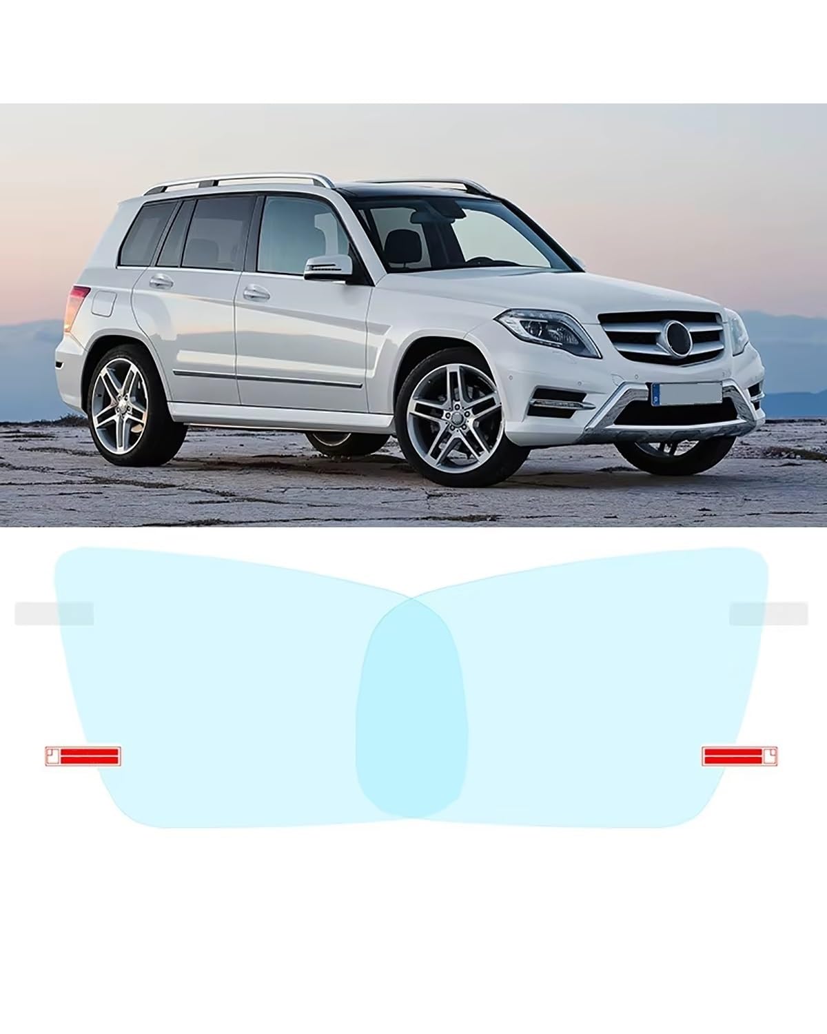 Rückansicht Auto Spiegelfolie Außenspiegel-Regenfolien Für Benz Für GLK-Klasse Für X204 GLK280 GLK300 GLK350 GLK220 250 300 220 250 Vollabdeckung Antibeschlagfolie Regendichtes Autozubehör Autospiegel von FQYYWL