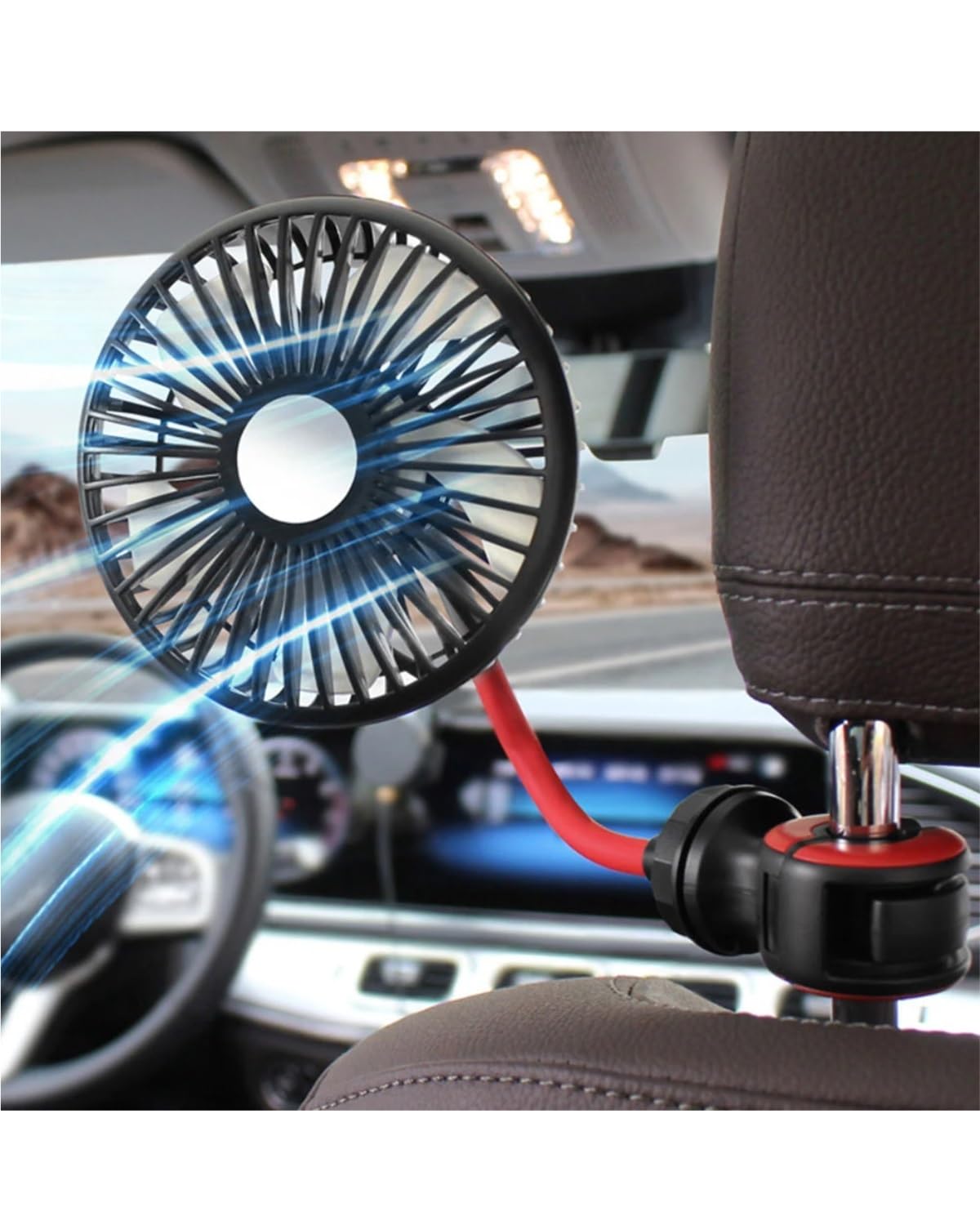 Rücksitz-autoventilator für Autos 1pc Autositz Rückenlüfter 3 Gang Einstellbare 360 Grad Drehung USB Lüfterhalskühler USB Ventilator Auto von FQYYWL
