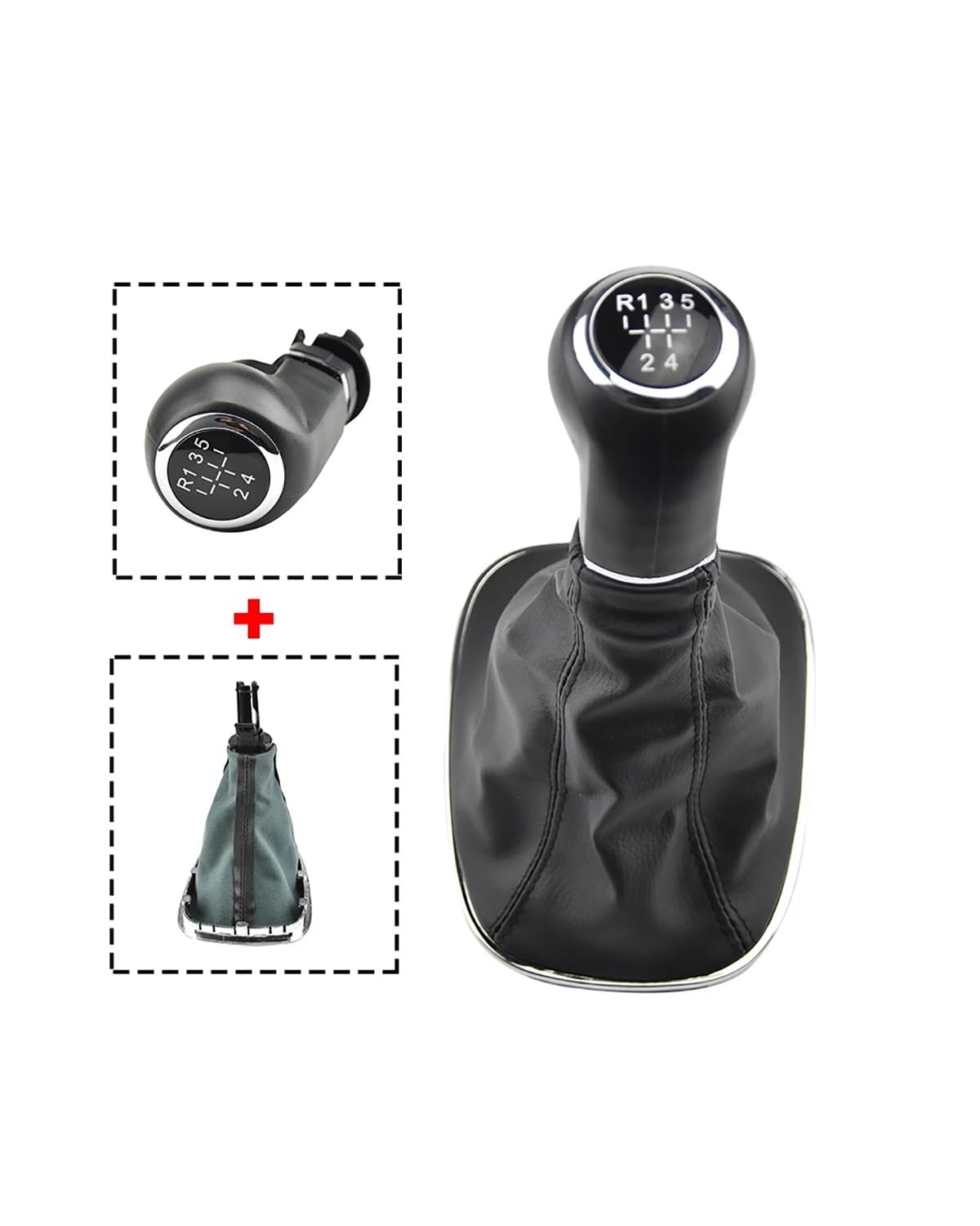 Schaltknauf Für Vauxhall Für Corsa D 2006 2007 2008 2009 2010 2011 2012 2013 2014 5 6 Geschwindigkeit Auto Styling Getriebe Shift Knopf Gaitor Boot Shift knob(5 Speed-Set) von FQYYWL