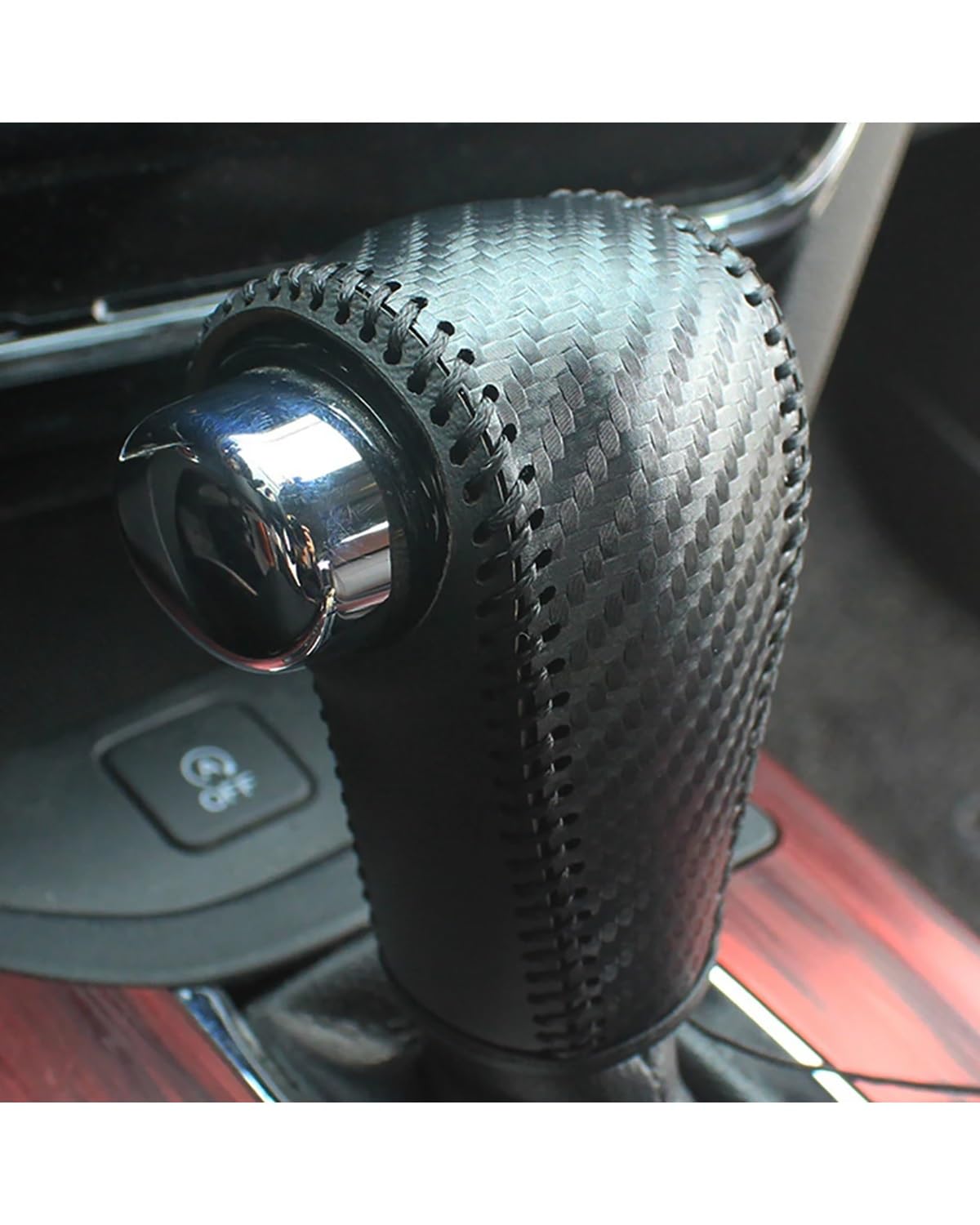 Schaltknauf Für Vezel Für HRV HR-V 2014-2020 at Schalthebelmanschetten Schutzhüllen Auto Lederkopf Schaltknauf Schutzabdeckung Shift knob(Carbon Fibre Black B) von FQYYWL