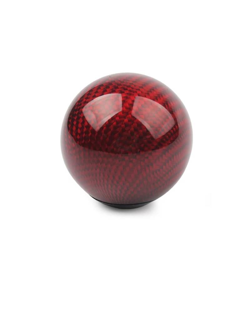 Schaltknauf Universal-Auto-Schaltknauf Carbon Fiber Auto-Schaltknauf Schalthebel Runde Kugelform Acryl Transparente Verpackung Shift knob(Red) von FQYYWL