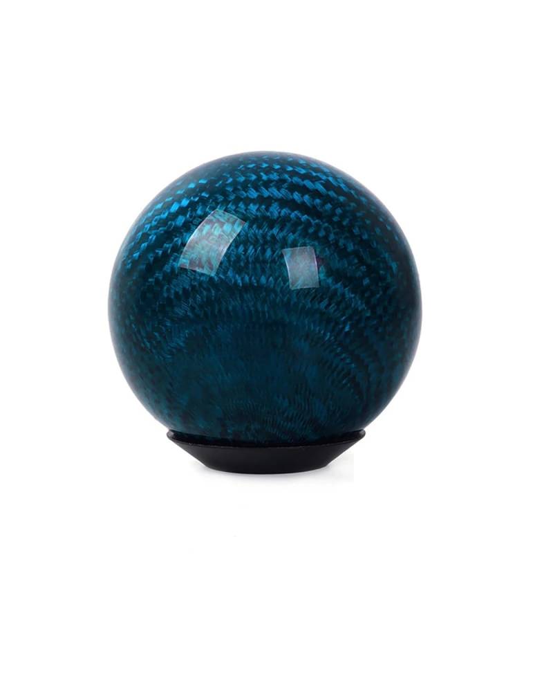 schaltknauf Universal Carbon Fiber Auto Rund Schaltknauf Runde Ball Form Shifter Hebel Griff Getriebe Stick Kopf Auto schaltknauf(Blue) von FQYYWL