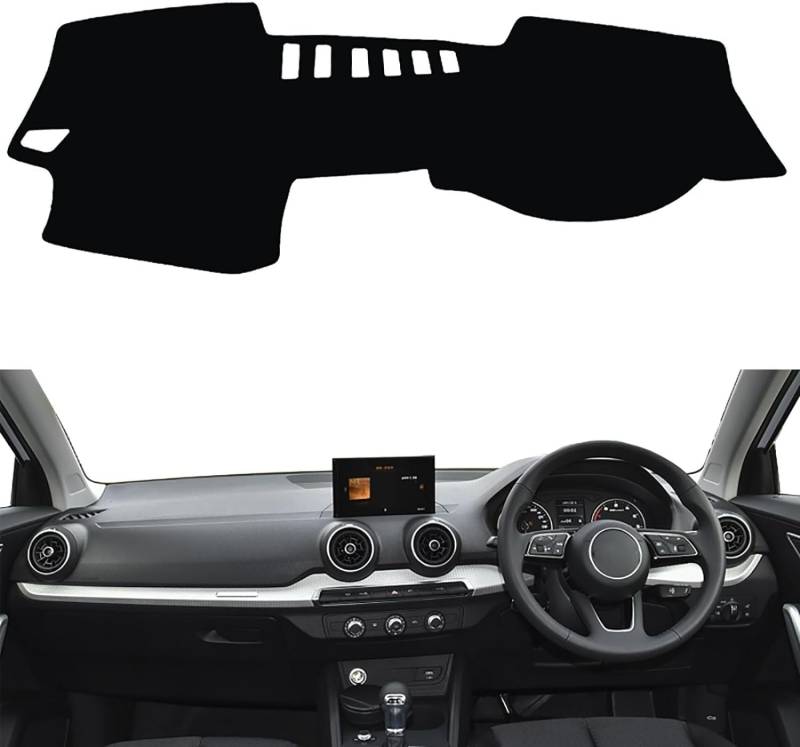 Auto Armaturenbrettmatte für Audi Q2 2016-2023(LHD),Auto Armaturenbrett Abdeckung Matte Sonnenschutz Dash Board Pad Teppich,Black(RHD) von FQYZJDCZ