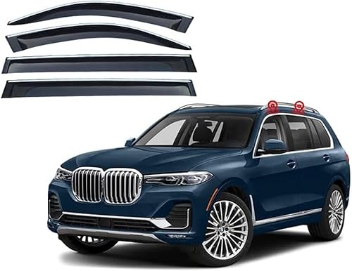 Auto Fenster Wind Deflektoren Visier für BMW X7 G07 2019+, Auto Seitenfenster Belüftete Visiere Regenschutz Zubehör Tür Fenster Guard Abdeckung von FQYZJDCZ