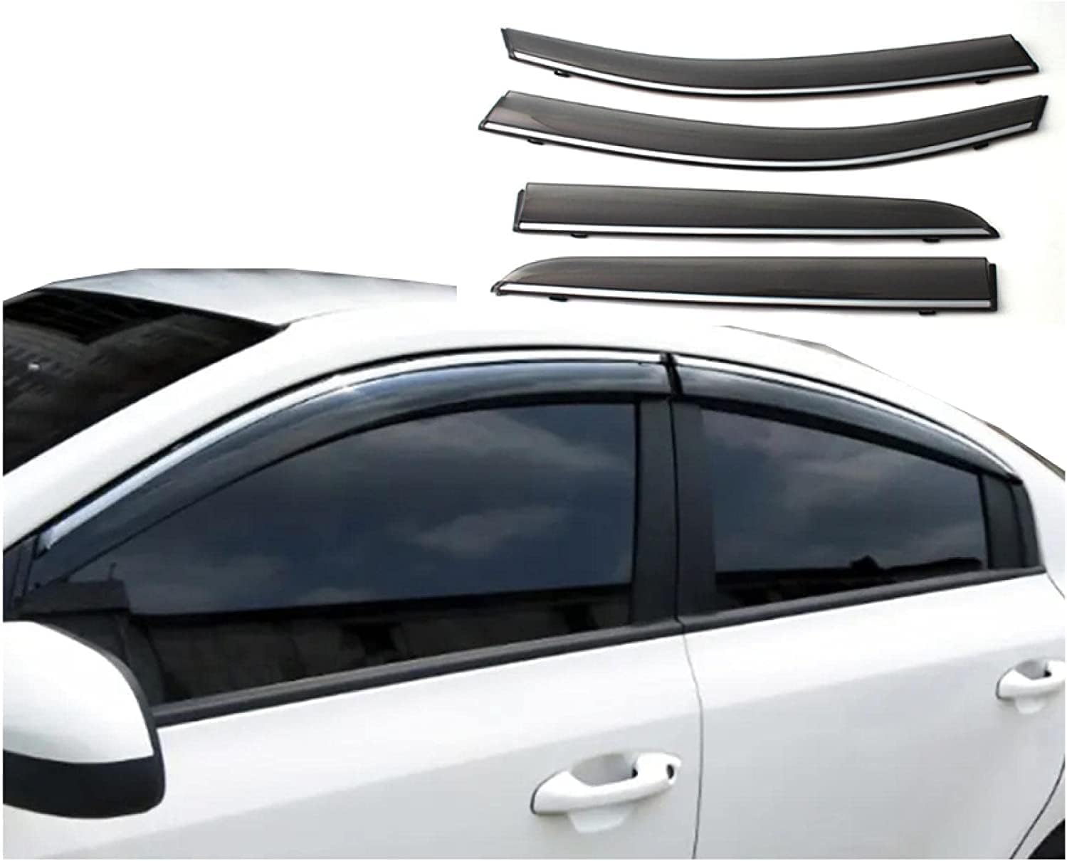 Auto Fenster Wind Deflektoren Visier für Cadillac SRX 2009-2016, Auto Seitenfenster Belüftete Visiere Regenschutz Zubehör Tür Fenster Guard Abdeckung von FQYZJDCZ