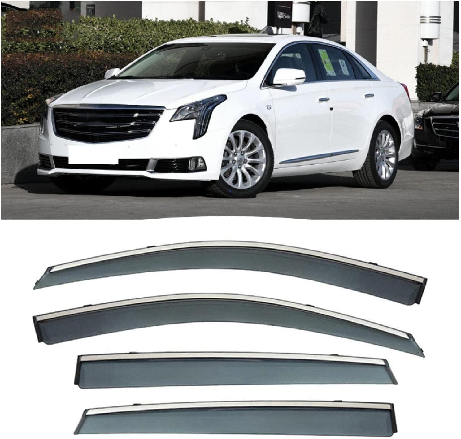 Auto Fenster Wind Deflektoren Visier für Cadillac XTS 2013-2018, Auto Seitenfenster Belüftete Visiere Regenschutz Zubehör Tür Fenster Guard Abdeckung von FQYZJDCZ