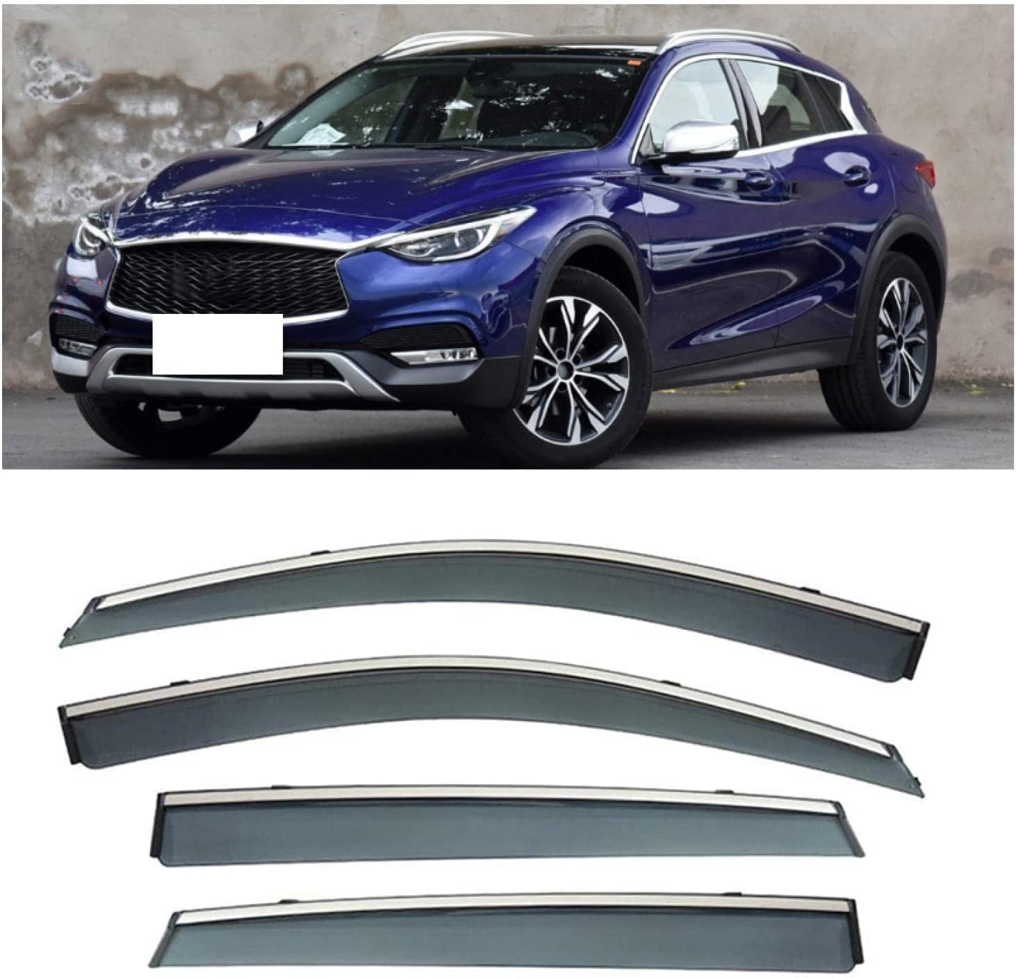 Auto Fenster Wind Deflektoren Visier für Infiniti QX30 2105-2018, Auto Seitenfenster Belüftete Visiere Regenschutz Zubehör Tür Fenster Guard Abdeckung von FQYZJDCZ