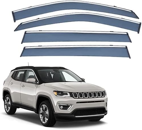 Auto Fenster Wind Deflektoren Visier für Jeep Compass 2017+, Auto Seitenfenster Belüftete Visiere Regenschutz Zubehör Tür Fenster Guard Abdeckung von FQYZJDCZ