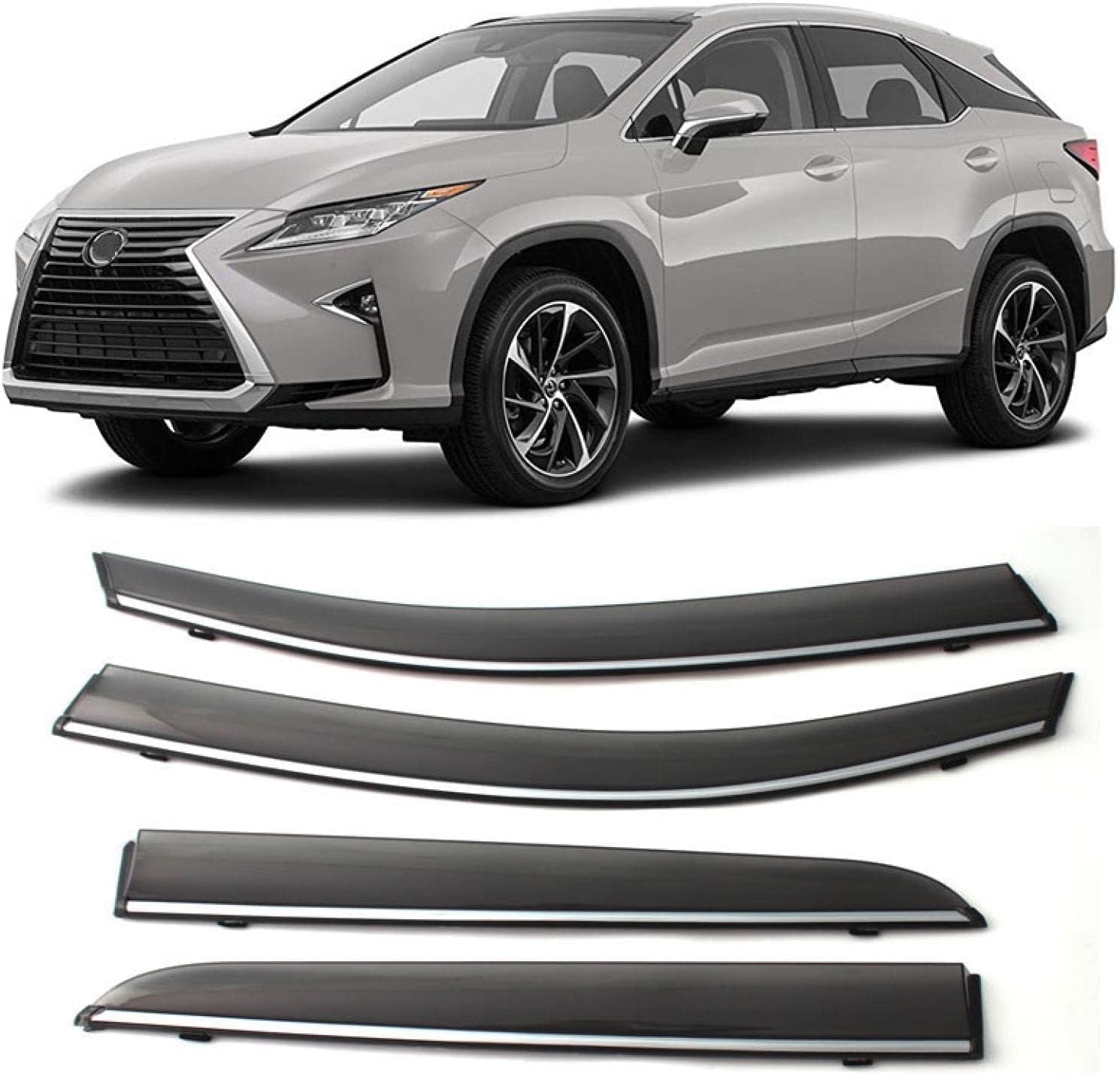 Auto Fenster Wind Deflektoren Visier für Lexus RX RX270 2016-2020, Auto Seitenfenster Belüftete Visiere Regenschutz Zubehör Tür Fenster Guard Abdeckung von FQYZJDCZ