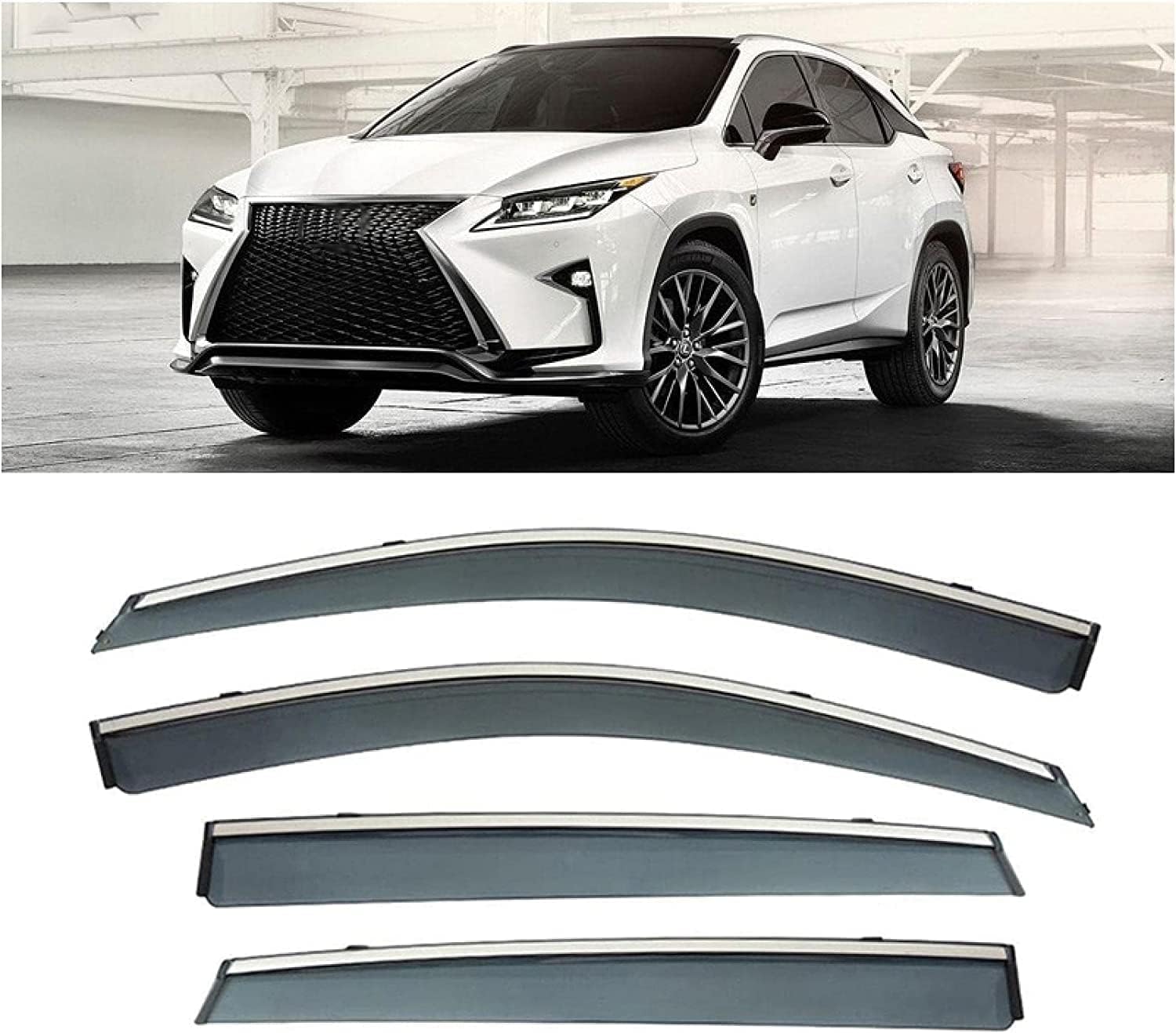 Auto Fenster Wind Deflektoren Visier für Lexus RX350F 2016-2022, Auto Seitenfenster Belüftete Visiere Regenschutz Zubehör Tür Fenster Guard Abdeckung von FQYZJDCZ