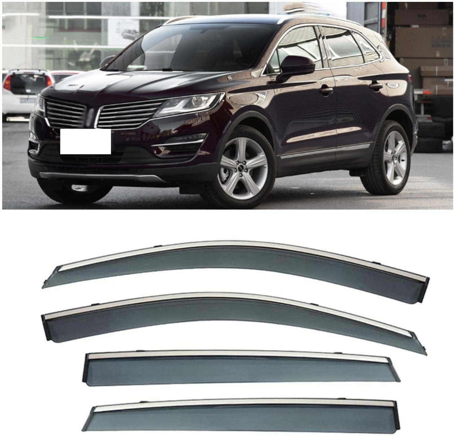 Auto Fenster Wind Deflektoren Visier für Lincoln MKC 2014-2020, Auto Seitenfenster Belüftete Visiere Regenschutz Zubehör Tür Fenster Guard Abdeckung von FQYZJDCZ