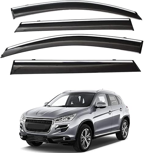 Auto Fenster Wind Deflektoren Visier für Peugeot 4008 2012-2016, Auto Seitenfenster Belüftete Visiere Regenschutz Zubehör Tür Fenster Guard Abdeckung von FQYZJDCZ