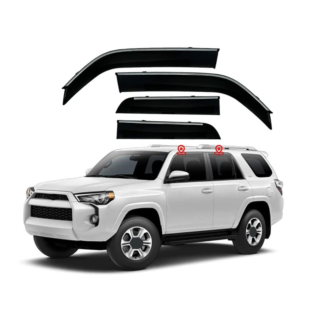 Auto Fenster Wind Deflektoren Visier für Toyota 4RUNNER N280 2010-2022, Auto Seitenfenster Belüftete Visiere Regenschutz Zubehör Tür Fenster Guard Abdeckung von FQYZJDCZ