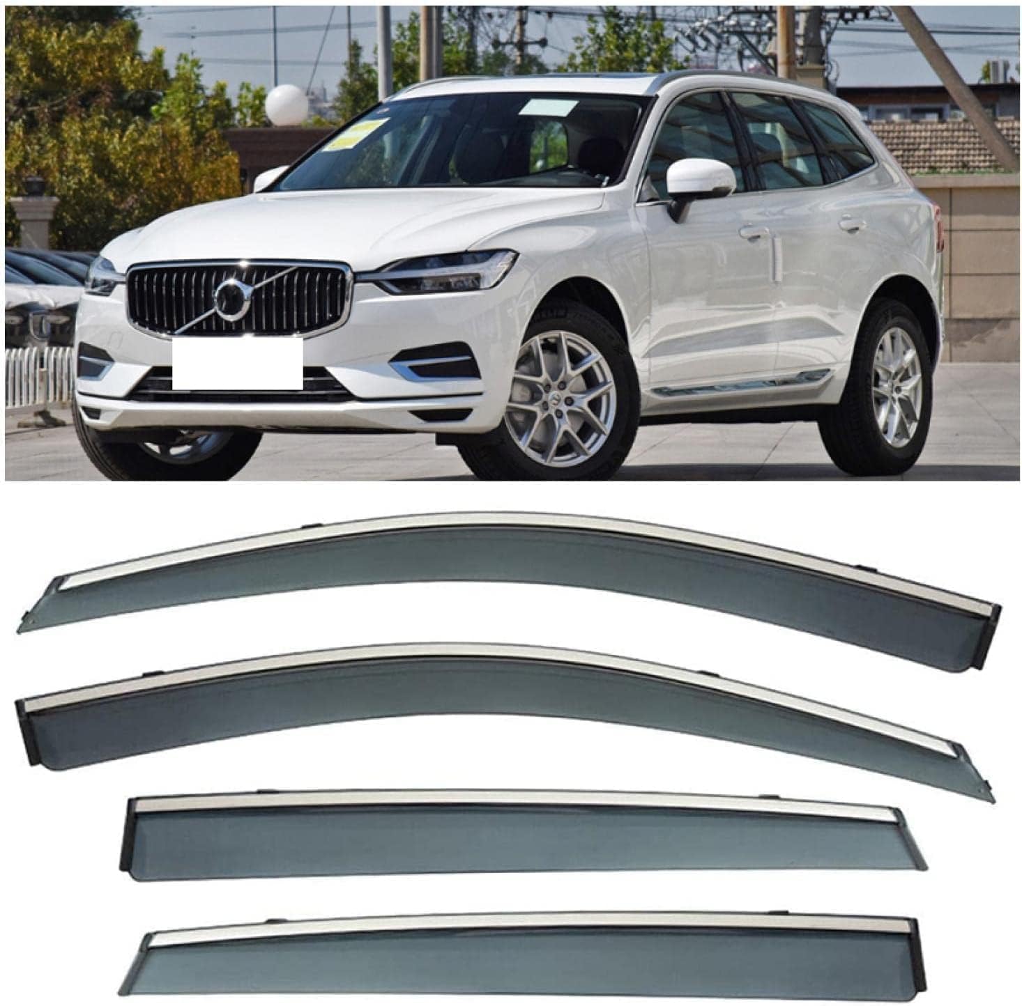 Auto Fenster Wind Deflektoren Visier für Volvo XC60 2018-2022, Auto Seitenfenster Belüftete Visiere Regenschutz Zubehör Tür Fenster Guard Abdeckung von FQYZJDCZ